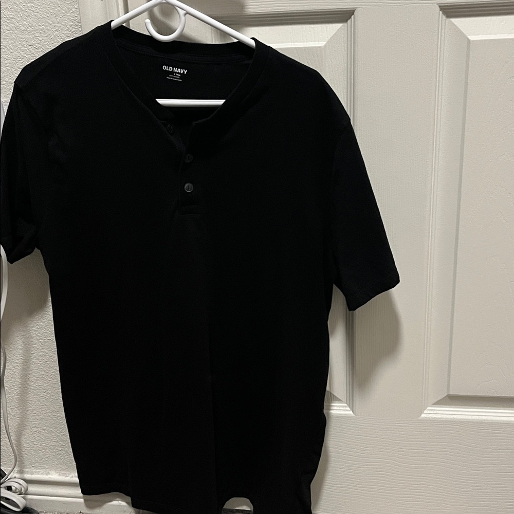 Old Navy Black Henley Shirt